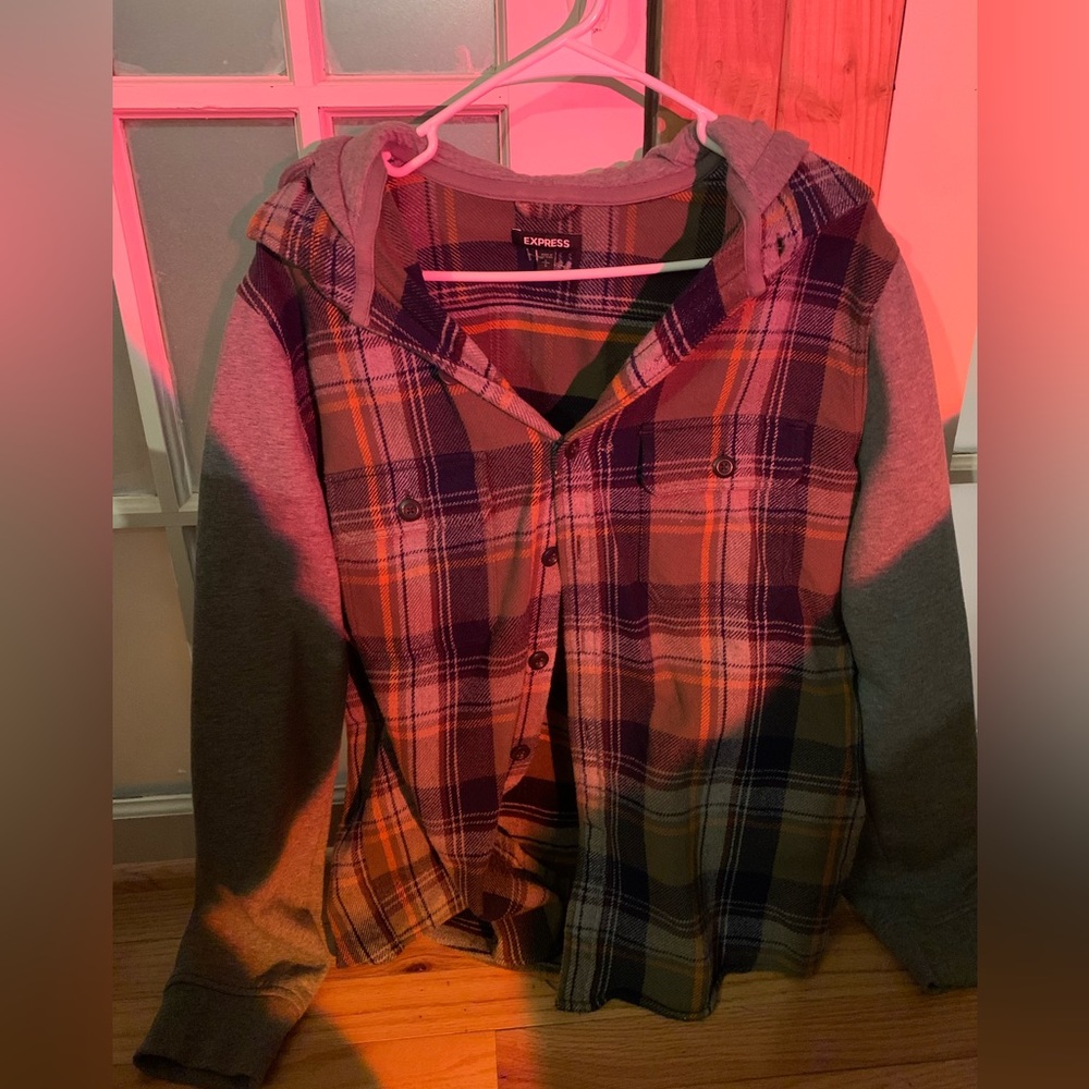 Express flannel hoodie, large